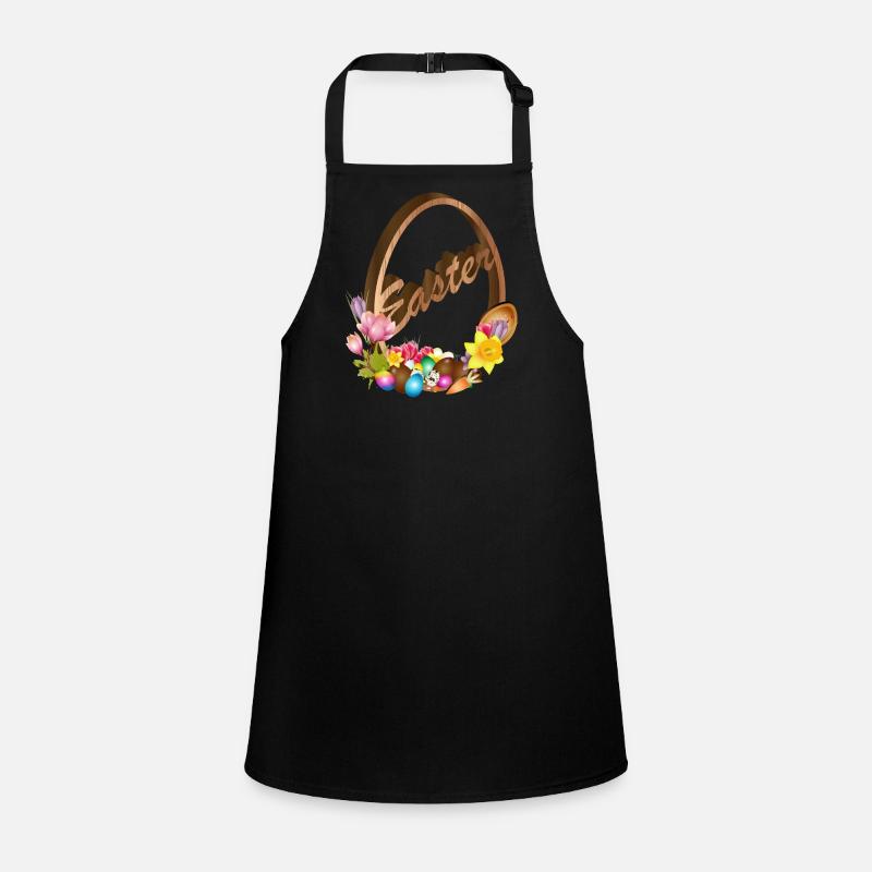 decorated Easter egg relief in wood look Children's Apron