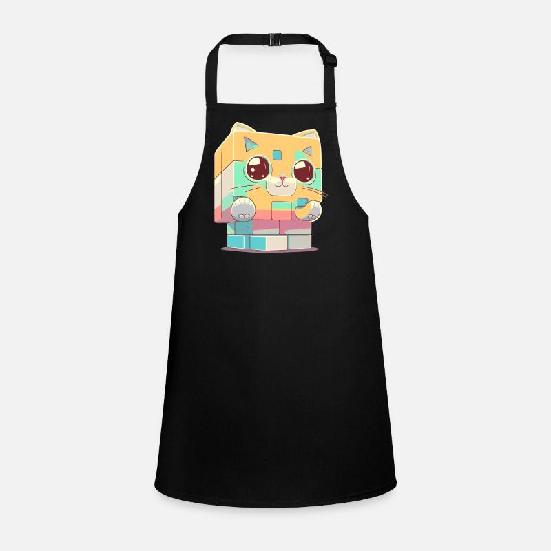 Chat kawaii en cube Tablier Enfant