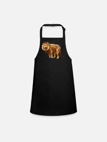 Lion - Tablier Enfant - noir - Devant