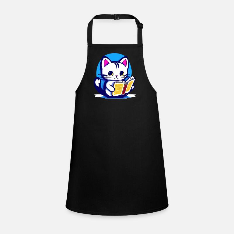 Katze liest ein Buch Schürze für Kinder