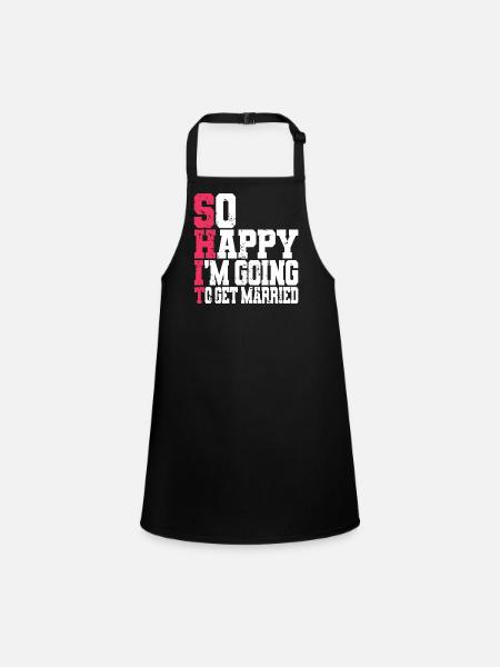 Funny Bachelor Party Engagement Wedding Married - Children's Apron - black - Front