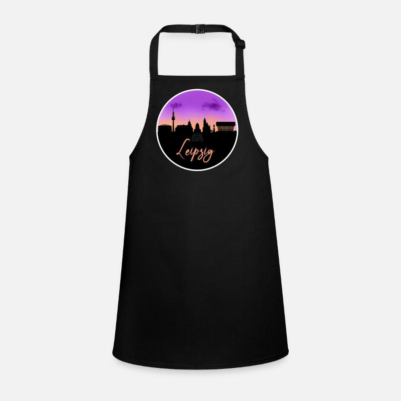 Leipzig Fine Skyline - Children's Apron - black