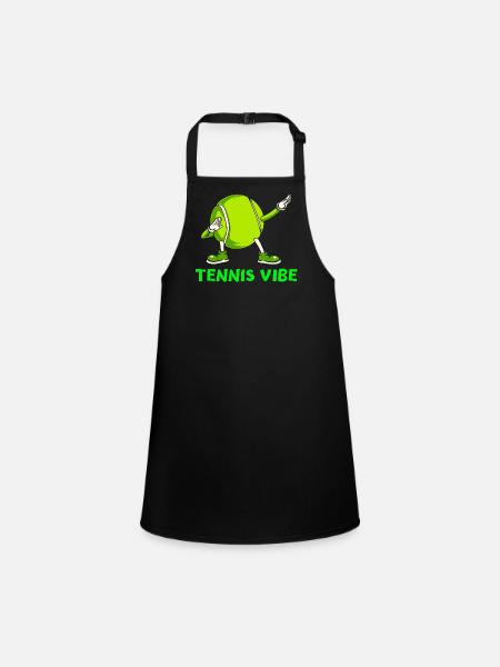 tennis, balle de tennis, fan de tennis - Tablier Enfant - noir - Devant