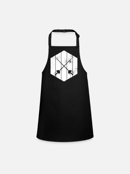 Fencing Swords Sketch - Children's Apron - black - Front