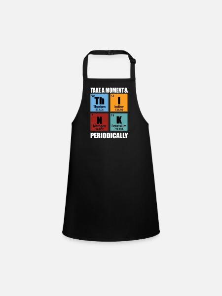 Take a Moment and Think Periodically - Children's Apron - black - Front