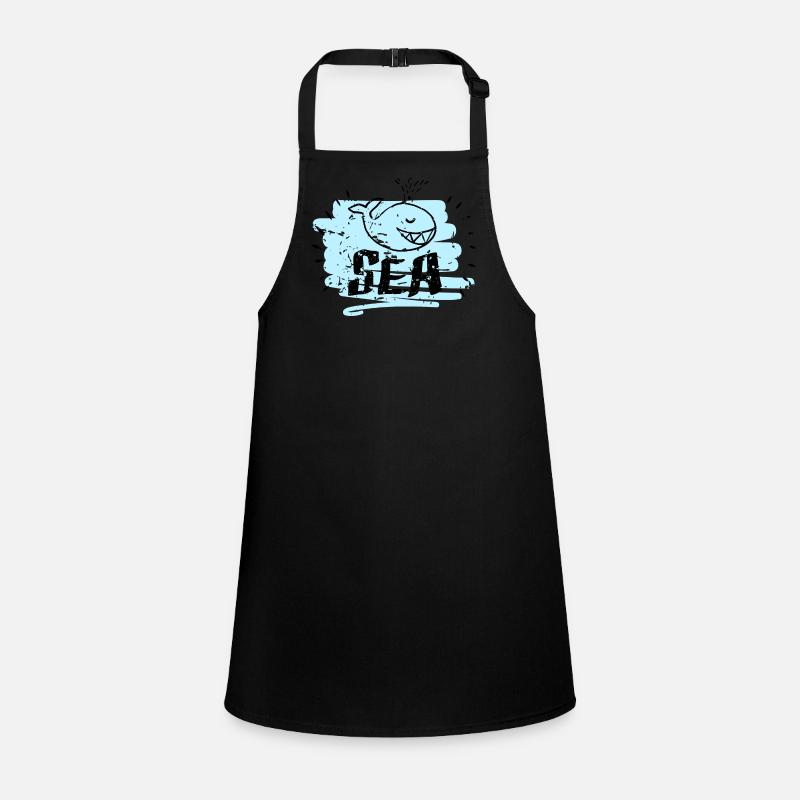 Whimsical Whale Sea Sketch Children's Apron