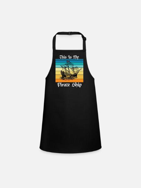 Ceci est mon bateau pirate - Tablier Enfant - noir - Devant