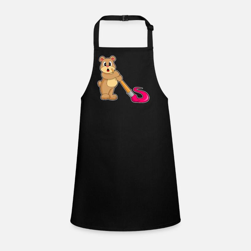 Bear Painter Brush Painting Children's Apron
