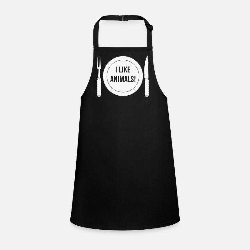 I Like Animals! (Fork / Knife / Plate / White) Children's Apron