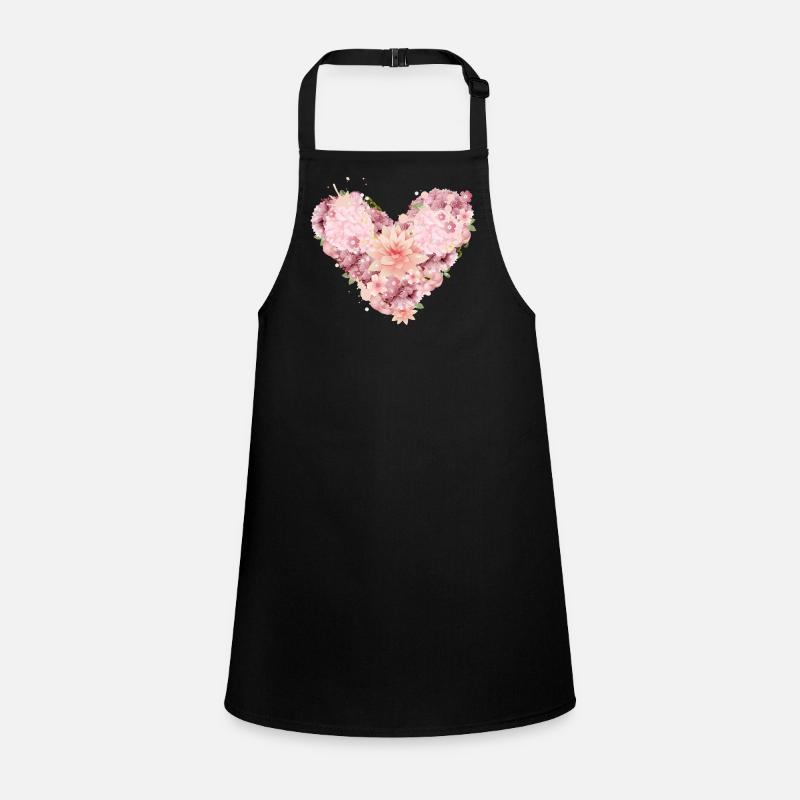 belle composition de coeur de fleurs roses Tablier Enfant