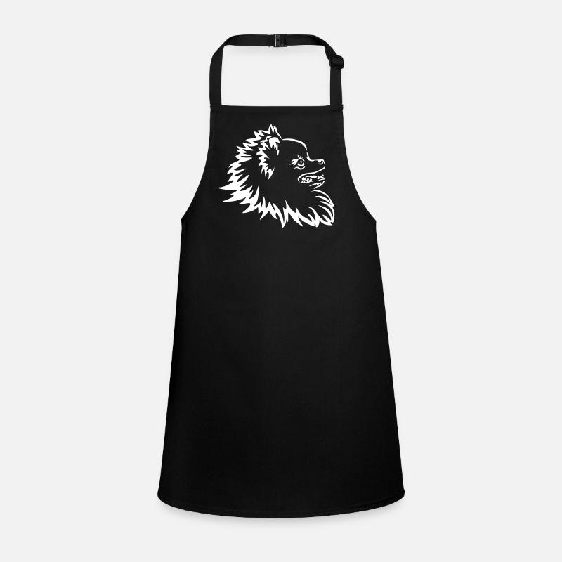 Pomeranian Head "Black Edition" - Children's Apron - black