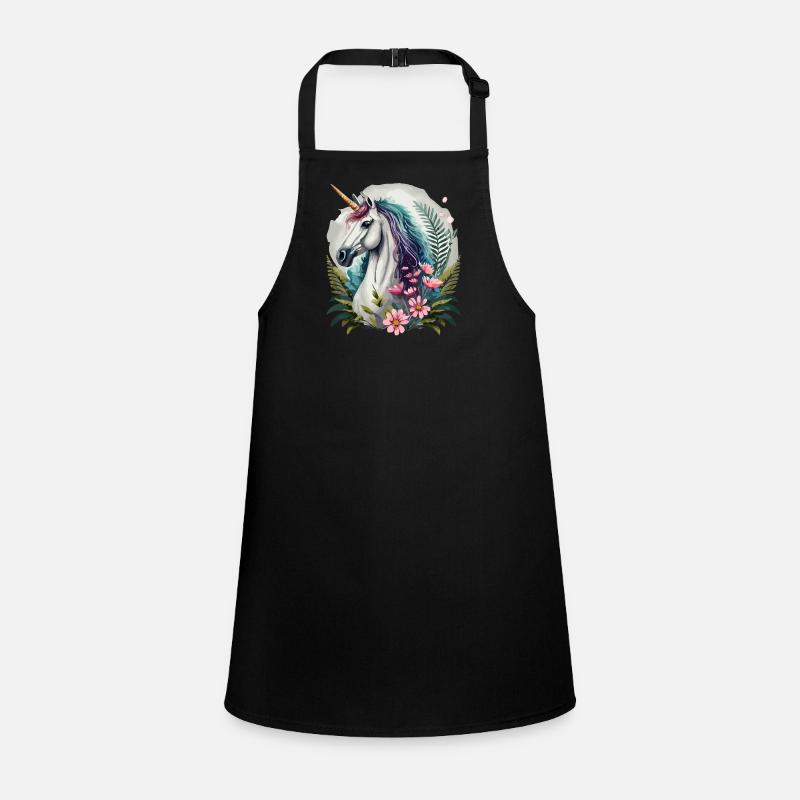 Belle licorne avec des fleurs Tablier Enfant
