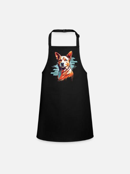 Tête de chien - Tablier Enfant - noir - Devant