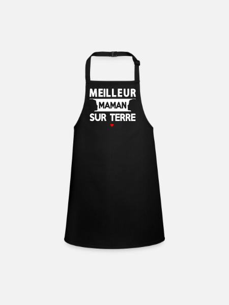 Citation Maternelle Sur Terre - Tablier Enfant - noir - Devant