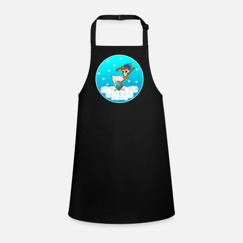 WINTER CHICKEN COOP CHICKENS SNOWFALL Children's Apron