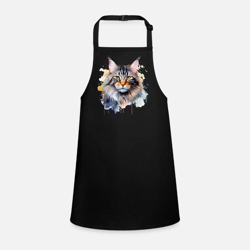 Cat Watercolor Maincoon Children's Apron