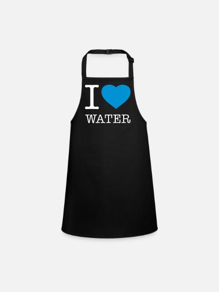 J’AIME L’EAU Wasser - Tablier Enfant - noir - Devant