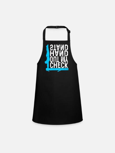 Gymnast Check Out My Hand Stand - Children's Apron - black - Front