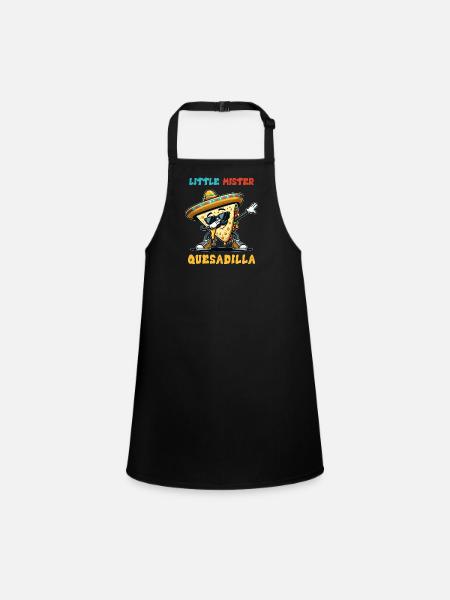 Little Mister Quesadilla Food Dabbing Mexique - Tablier Enfant - noir - Devant