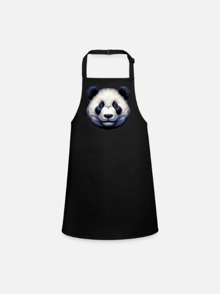 Panda - Schürze für Kinder - Schwarz - Vorne