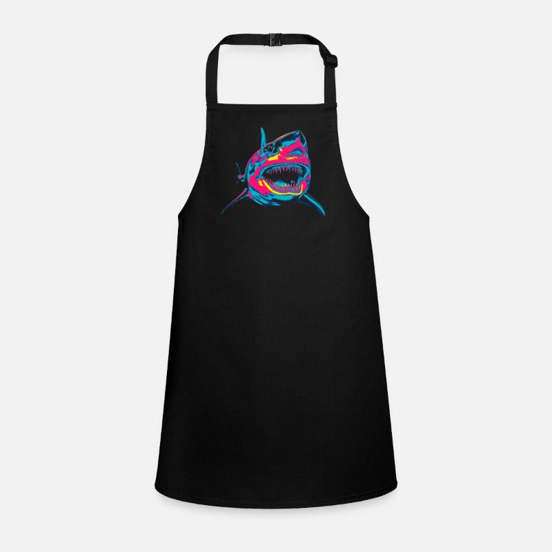 Neon Shark Pop Art Color Fire Children's Apron