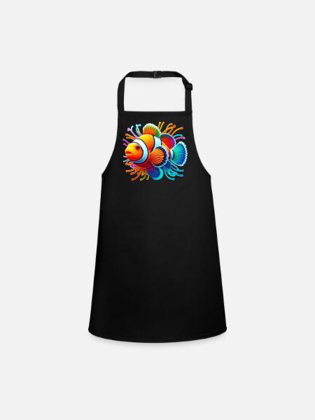 Poisson-clown - Tablier Enfant - noir - Devant
