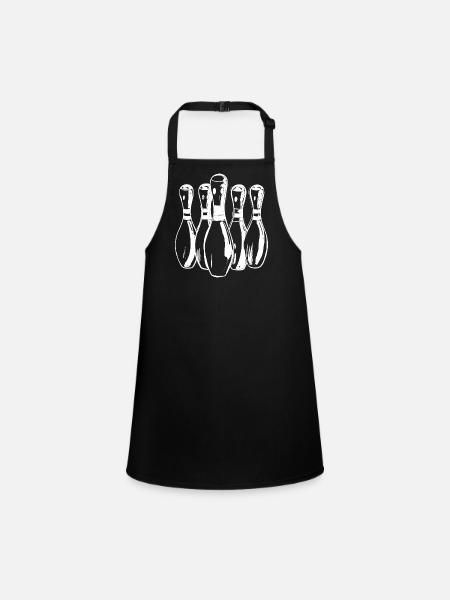 Cartoon Bowling Pins - Children's Apron - black - Front