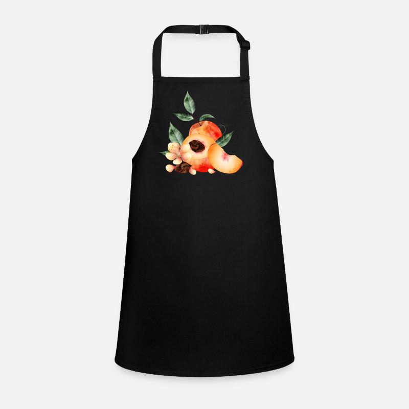 Peach half, peaches, peach, blossoms and wedge Children's Apron