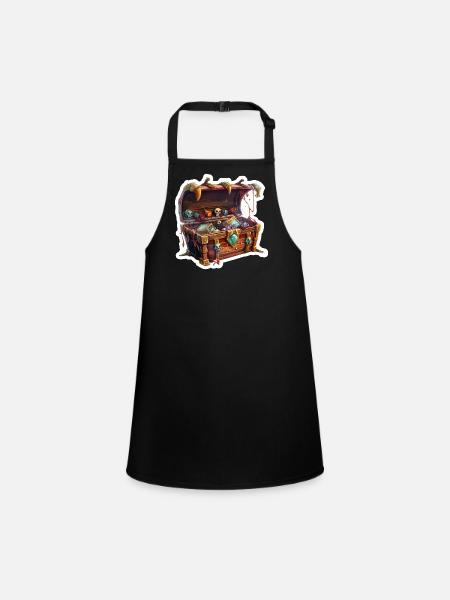 Treasure Chest Loot RPG Gamer Roleplay Shirt - Children's Apron - black - Front