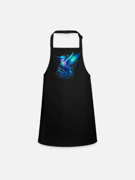 Hummingbird - Children's Apron - black - Front