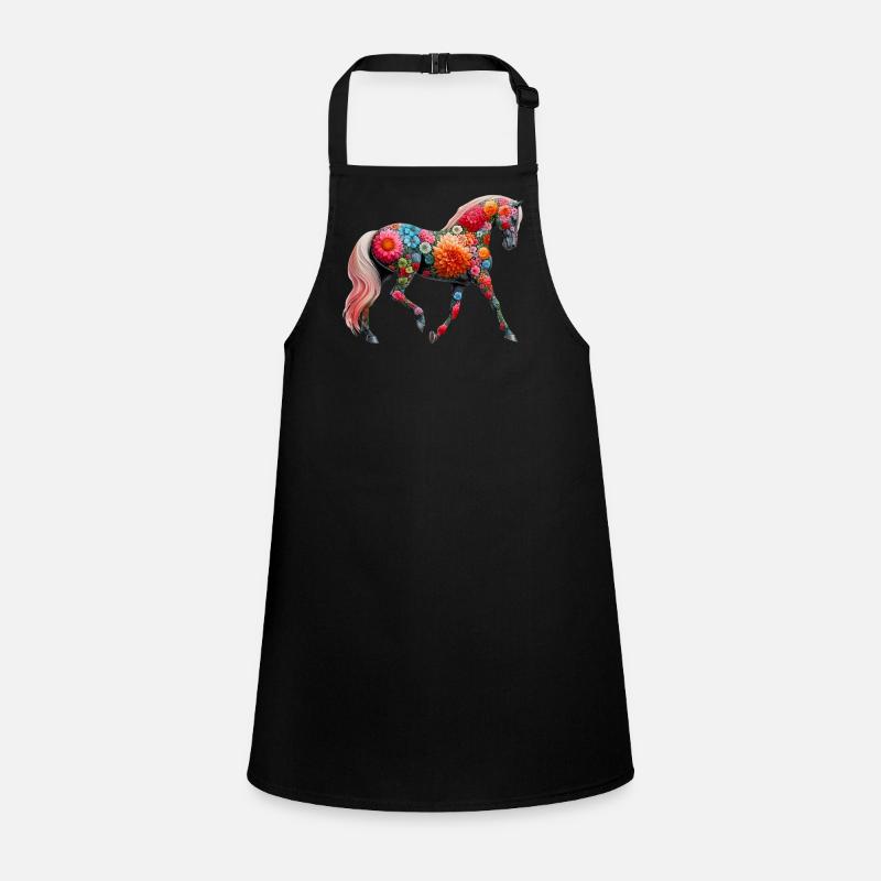 Cheval décoré de fleurs Tablier Enfant