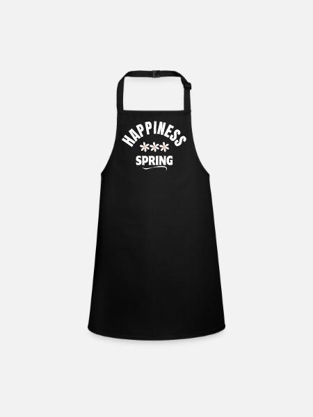 printemps, bonheur, happiness - Tablier Enfant - noir - Devant