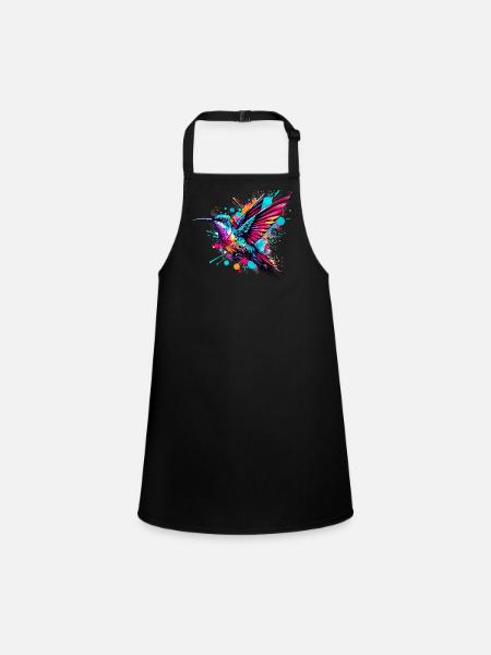Hummingbird - Children's Apron - black - Front