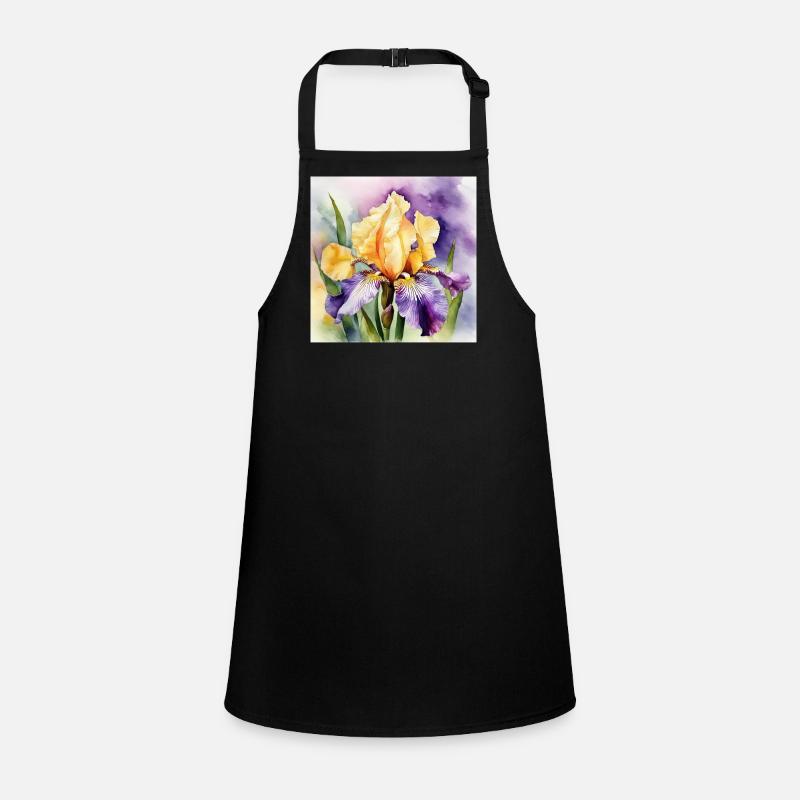 Iris iris purple orange | Watercolor Design Children's Apron