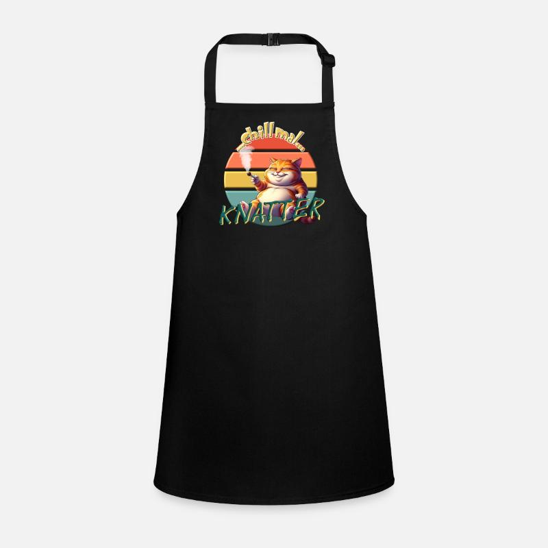 Chill Cat : Conception de t-shirt à hochet amusant - Tablier Enfant - noir