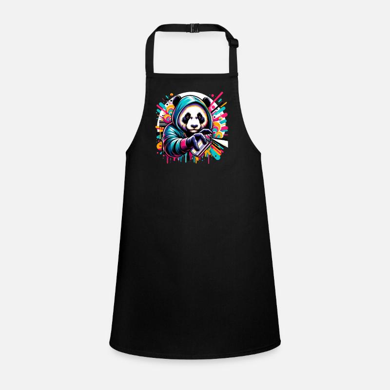 funny panda bear with graffiti and spray can Children's Apron