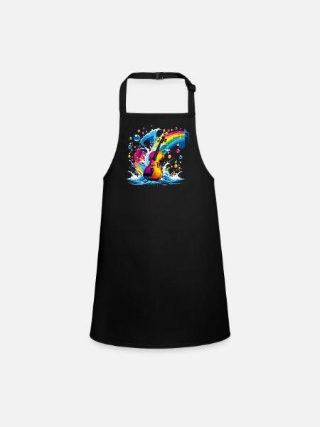 Violon fantastique aux couleurs vives - Tablier Enfant - noir - Devant