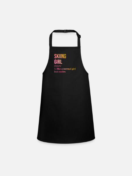 Ski - Children's Apron - black - Front