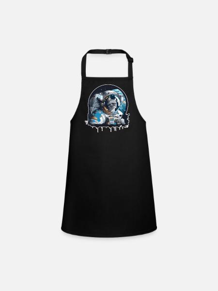 A cat in an astronaut suit - Children's Apron - black - Front