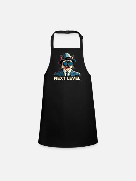 Siamese Cat Siamese Cat Next Level Suit Gift - Children's Apron - black - Front