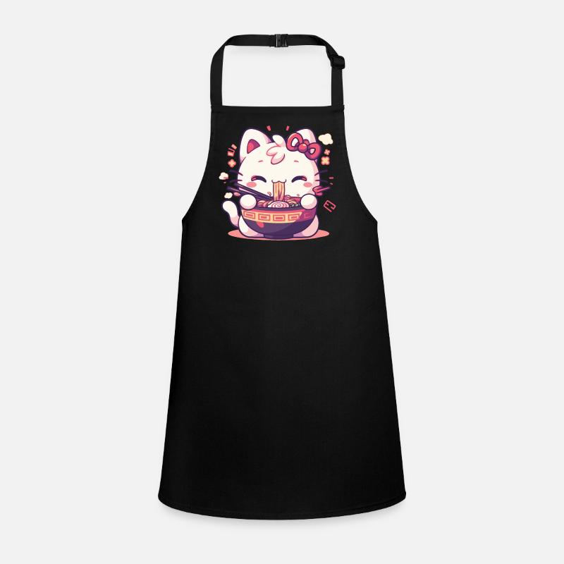 Chat qui mange des Ramens Tablier Enfant