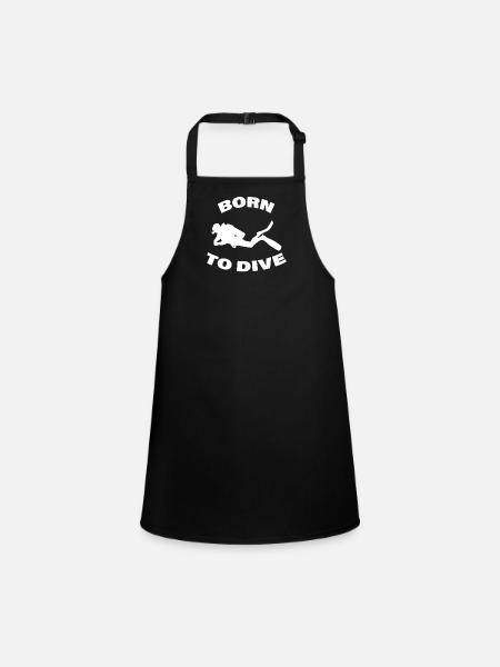 BORN TO DIVE - Children's Apron - black - Front