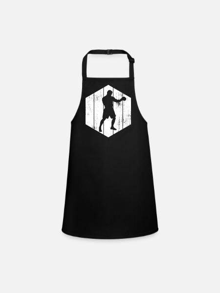 Boxer Sketch - Children's Apron - black - Front