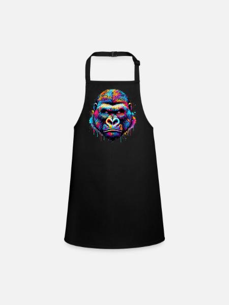 Gorilla - Children's Apron - black - Front