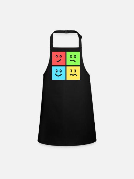 Fun geometric color games - Children's Apron - black - Front