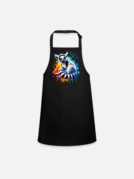 Lemur - Children's Apron - black - Front