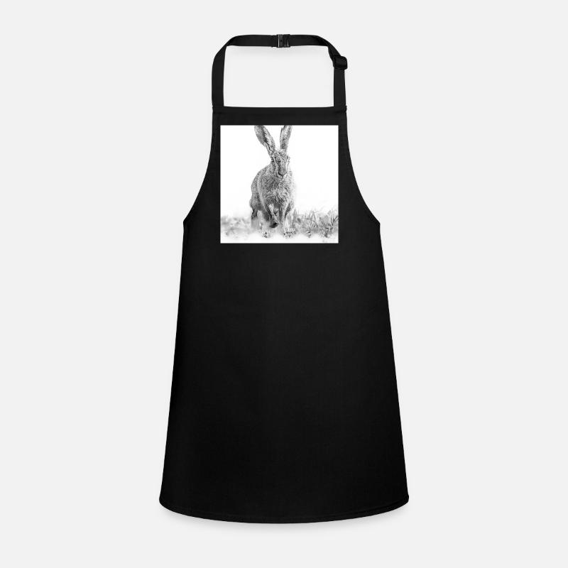 Lapin sautillant noir blanc - Tablier Enfant - noir