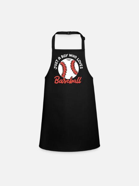 Baseball-Liebhaber Baseball-Spieler - Schürze für Kinder - Schwarz - Vorne