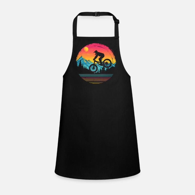 Mountain biking vaporwave Children's Apron