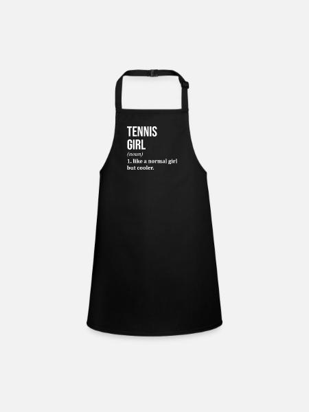 Tennis Tennis Tennis - Tablier Enfant - noir - Devant